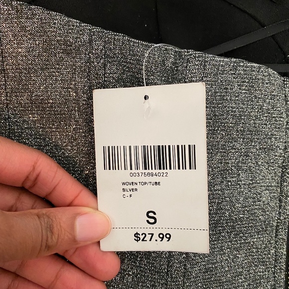 NWT Silver Glitter Bustier Top - Women's Size Small - Picture 6 of 10